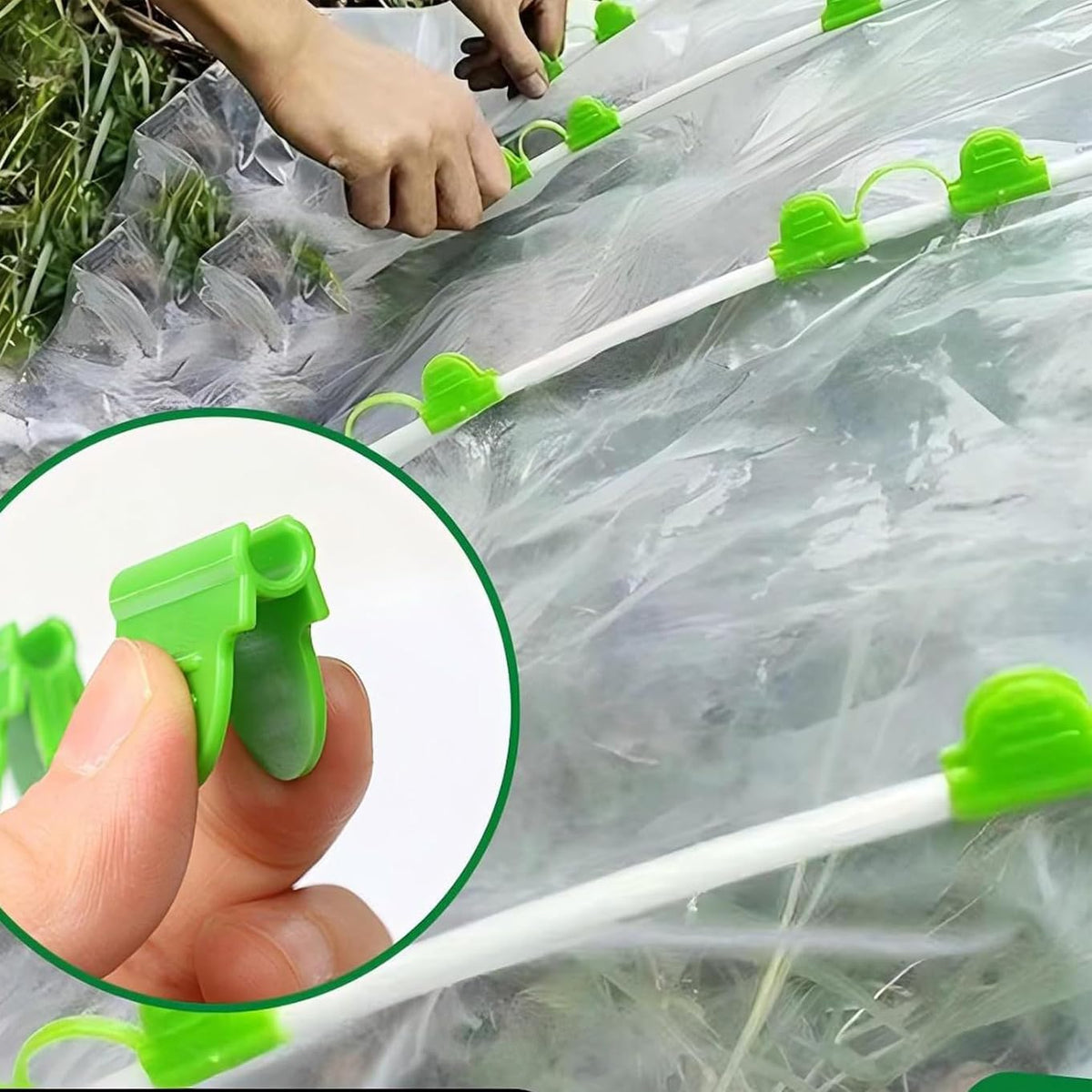 24pcs 19mm Garden Clamp, Greenhouse PVC Tube Clip for 18-20mm Pole