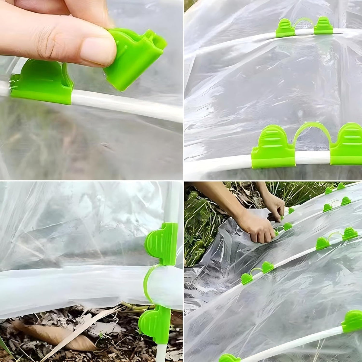 24pcs 19mm Garden Clamp, Greenhouse PVC Tube Clip for 18-20mm Pole