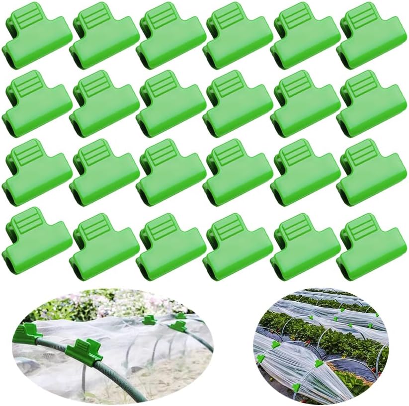24pcs 19mm Garden Clamp, Greenhouse PVC Tube Clip for 18-20mm Pole