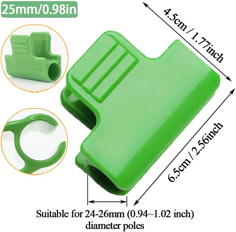 24pcs 19mm Garden Clamp, Greenhouse PVC Tube Clip for 18-20mm Pole