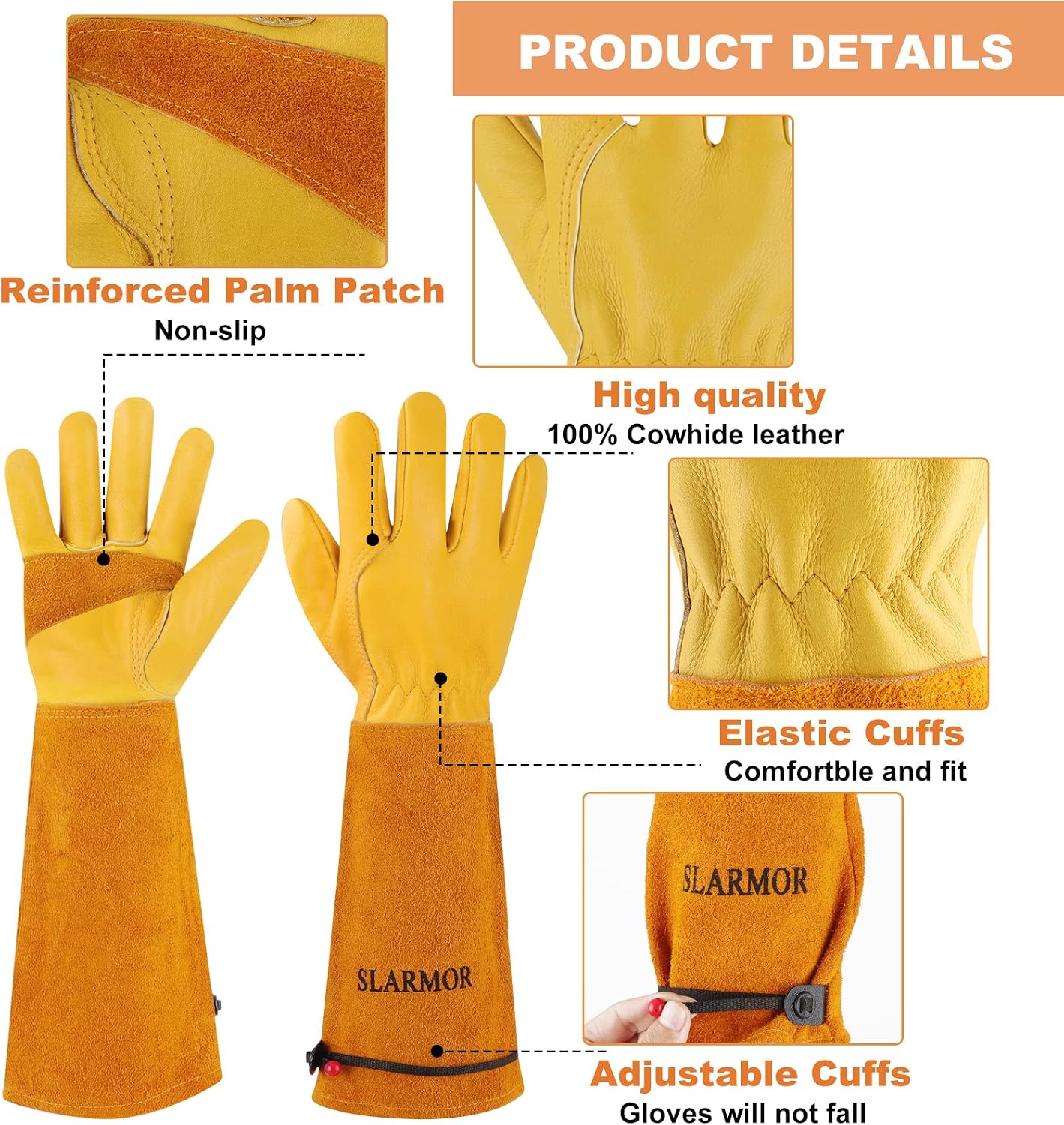 Gardening Gloves for Women Men, Long Thorn Proof Rose Pruning Glove