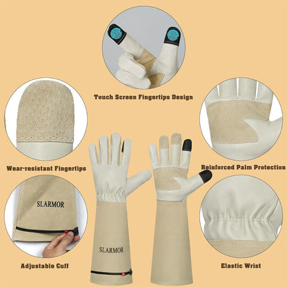 Gardening Gloves for Women Men, Long Thorn Proof Rose Pruning Glove