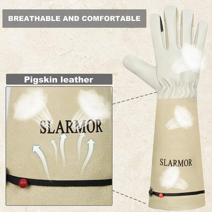 Gardening Gloves for Women Men, Long Thorn Proof Rose Pruning Glove