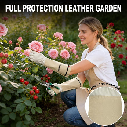 Gardening Gloves for Women Men, Long Thorn Proof Rose Pruning Glove