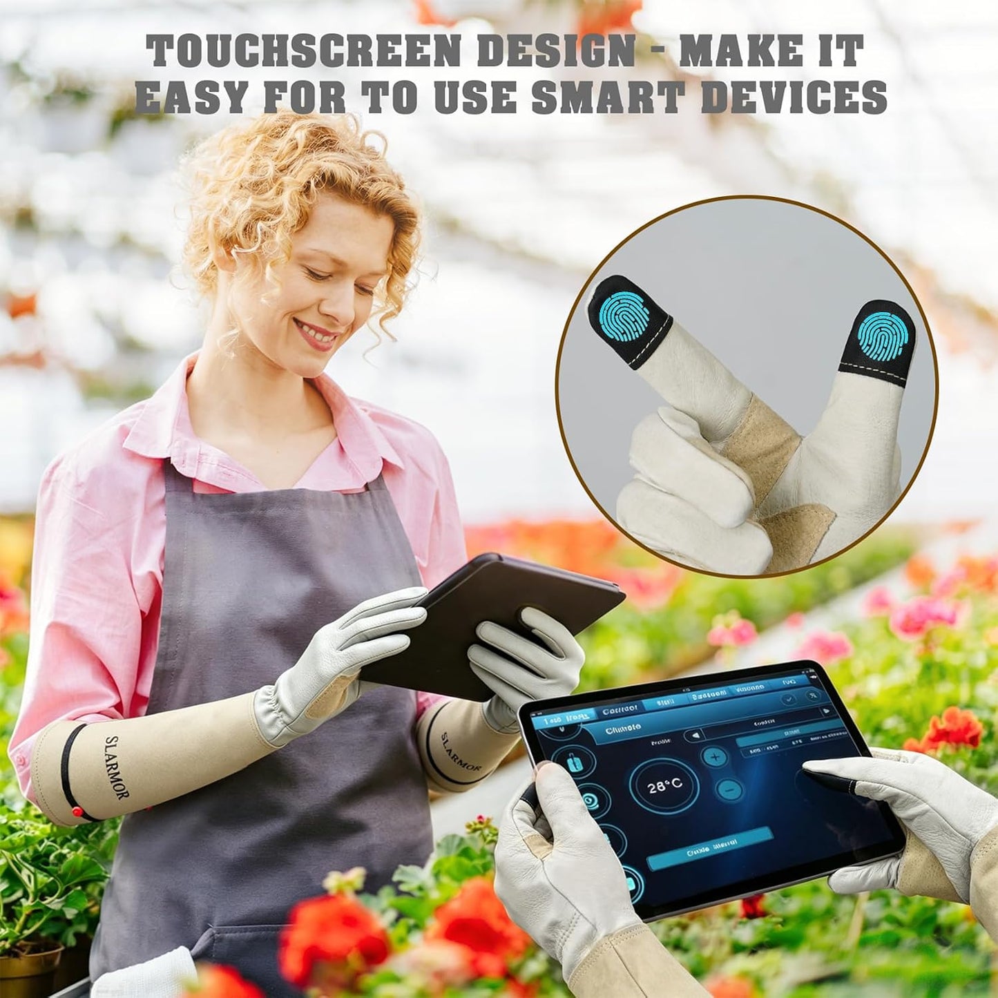Gardening Gloves for Women Men, Long Thorn Proof Rose Pruning Glove