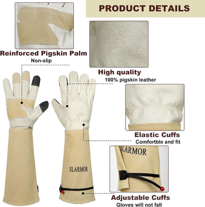 Gardening Gloves for Women Men, Long Thorn Proof Rose Pruning Glove
