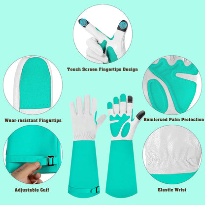 Gardening Gloves for Women Men, Long Thorn Proof Rose Pruning Glove