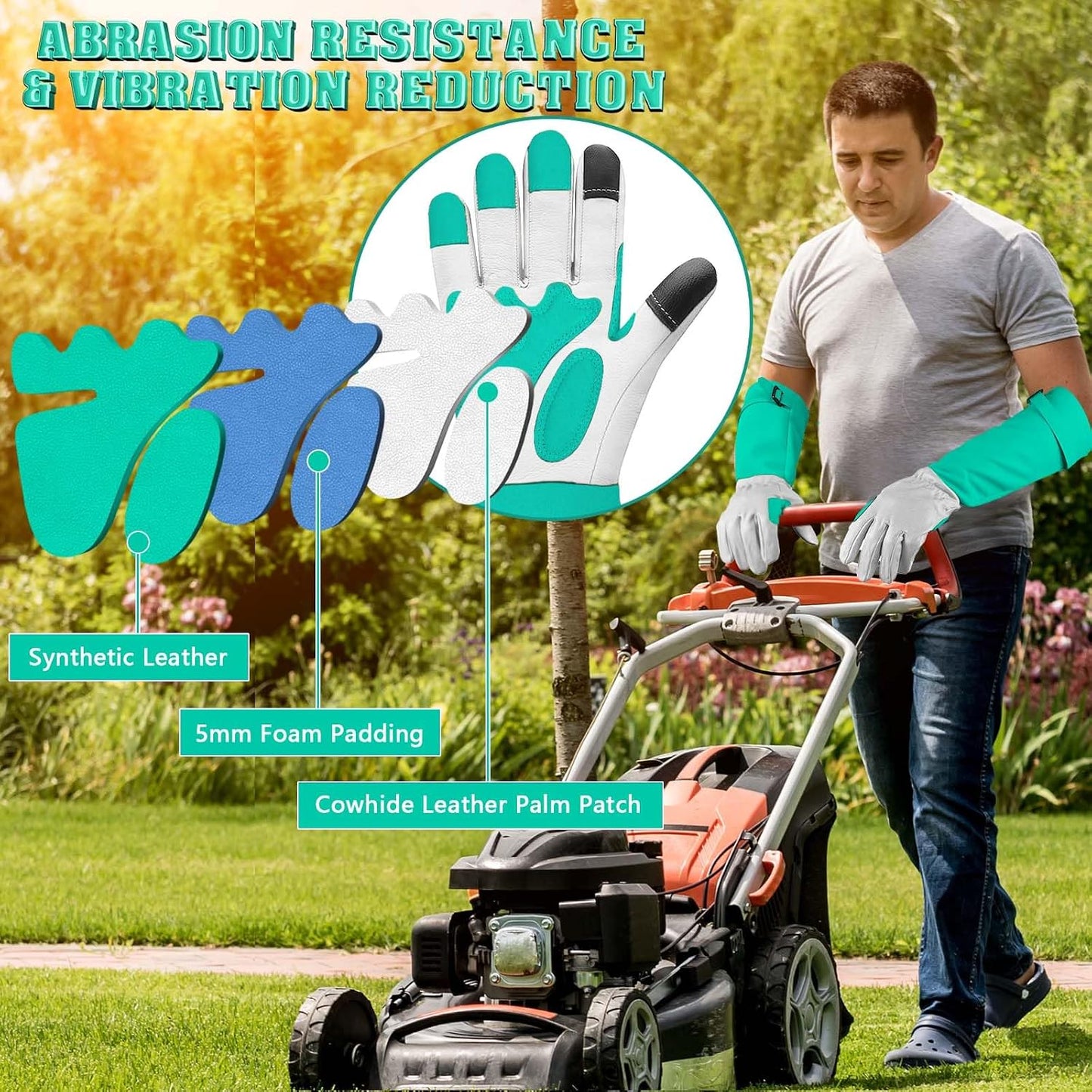 Gardening Gloves for Women Men, Long Thorn Proof Rose Pruning Glove