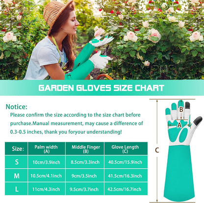 Gardening Gloves for Women Men, Long Thorn Proof Rose Pruning Glove