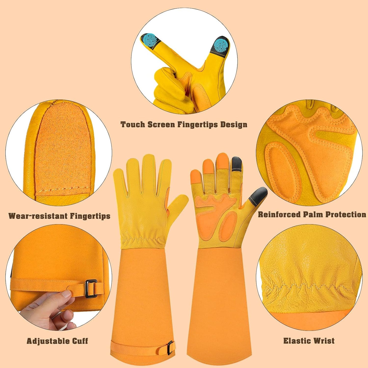 Gardening Gloves for Women Men, Long Thorn Proof Rose Pruning Glove
