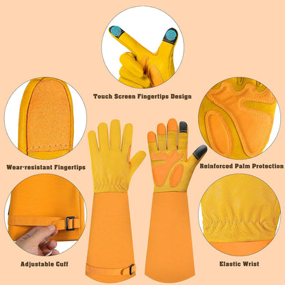 Gardening Gloves for Women Men, Long Thorn Proof Rose Pruning Glove