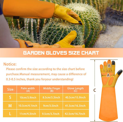 Gardening Gloves for Women Men, Long Thorn Proof Rose Pruning Glove