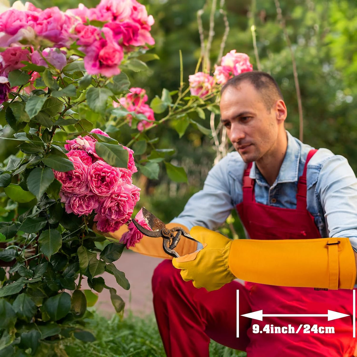 Gardening Gloves for Women Men, Long Thorn Proof Rose Pruning Glove