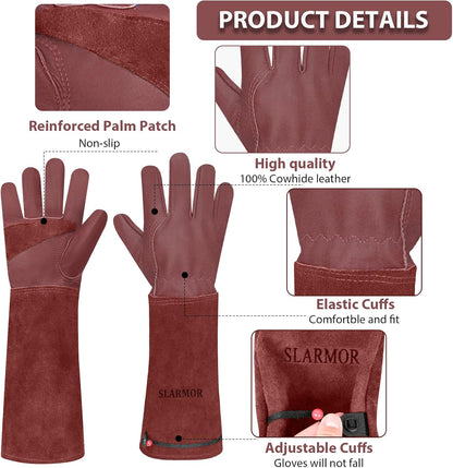 Gardening Gloves for Women Men, Long Thorn Proof Rose Pruning Glove