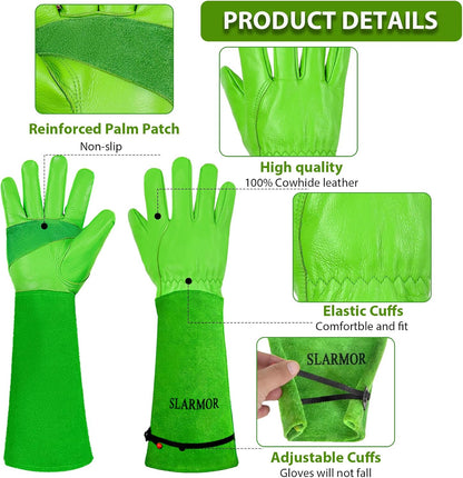 Gardening Gloves for Women Men, Long Thorn Proof Rose Pruning Glove