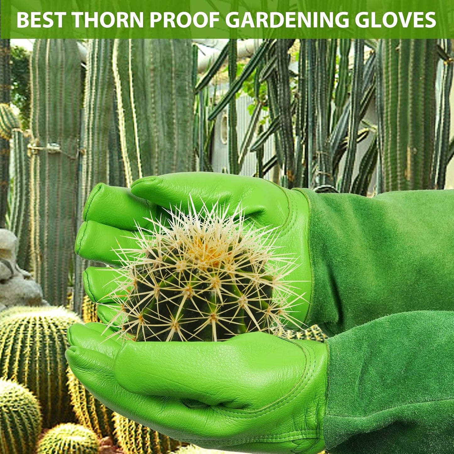 Gardening Gloves for Women Men, Long Thorn Proof Rose Pruning Glove
