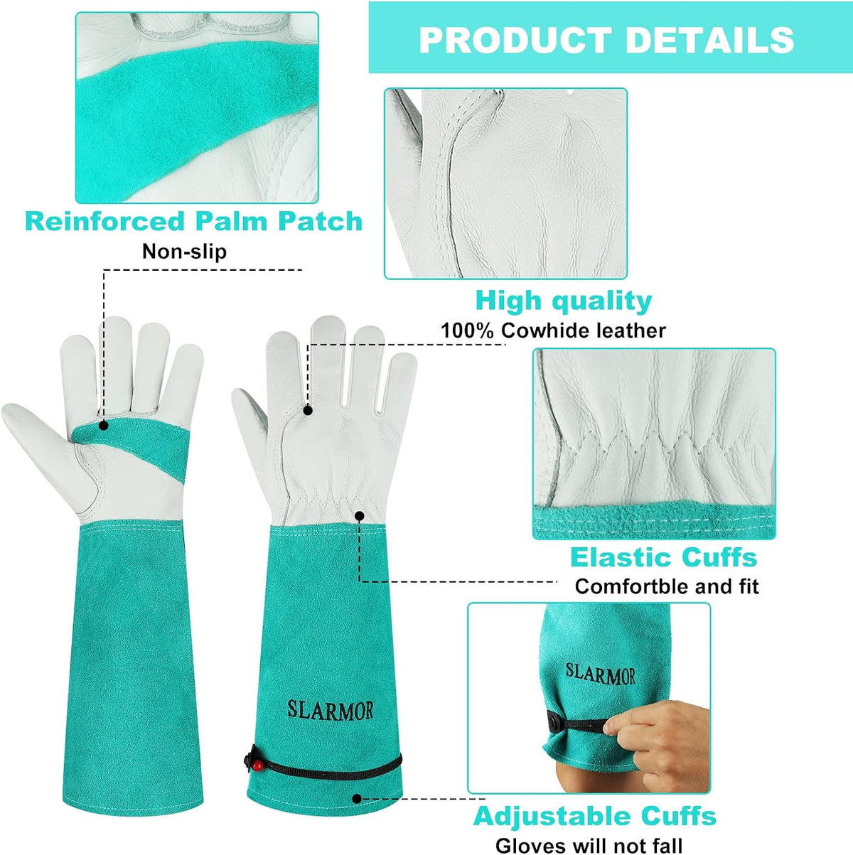 Gardening Gloves for Women Men, Long Thorn Proof Rose Pruning Glove