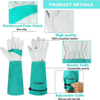 Gardening Gloves for Women Men, Long Thorn Proof Rose Pruning Glove