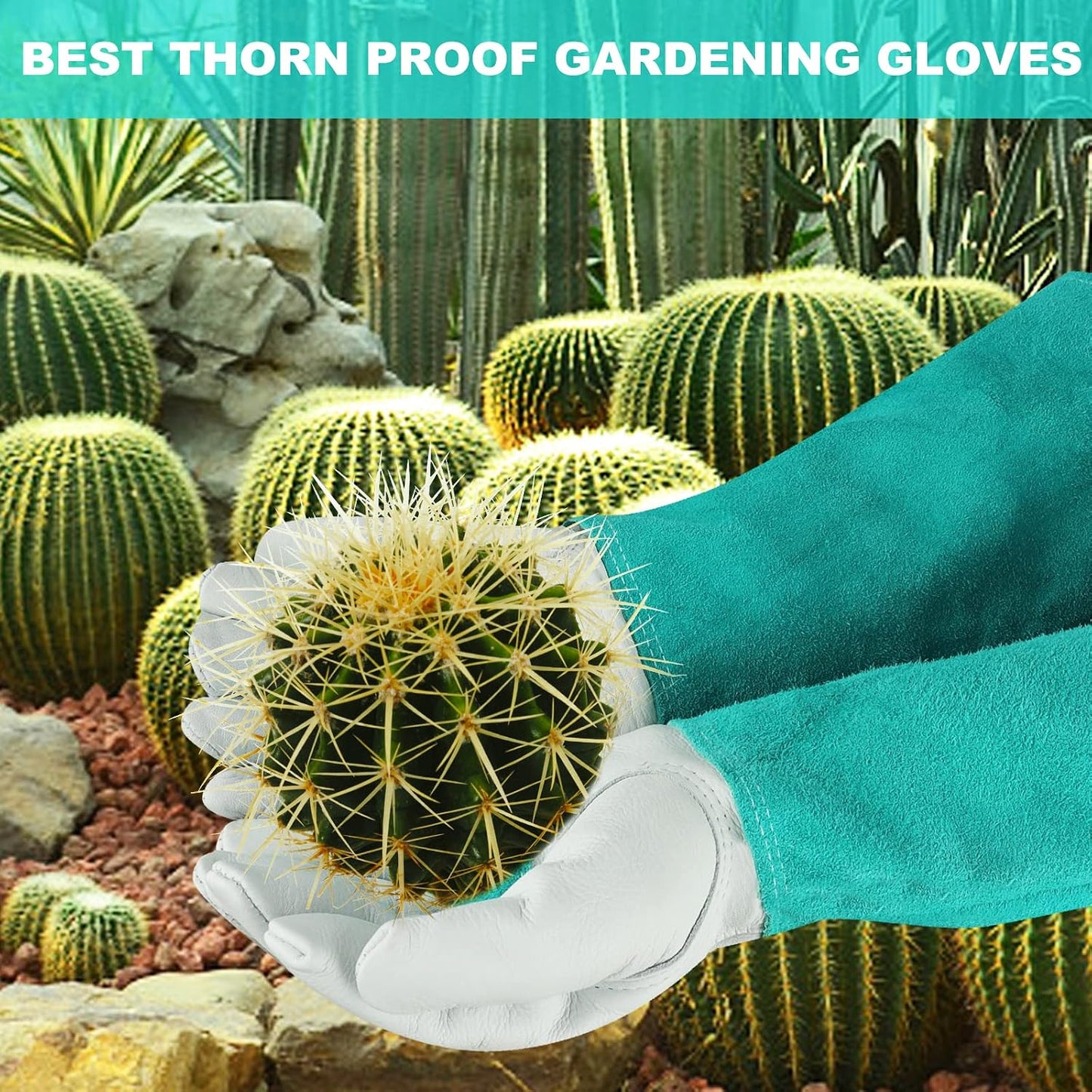 Gardening Gloves for Women Men, Long Thorn Proof Rose Pruning Glove