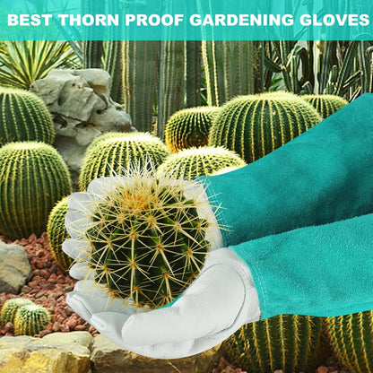 Gardening Gloves for Women Men, Long Thorn Proof Rose Pruning Glove