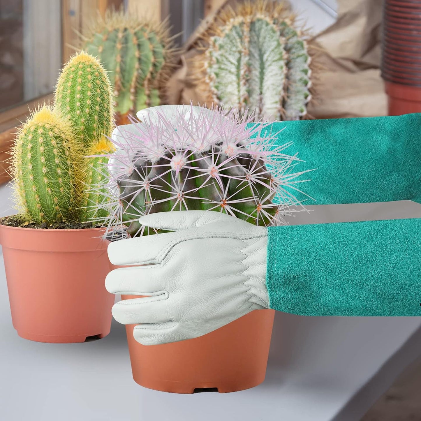 Gardening Gloves for Women Men, Long Thorn Proof Rose Pruning Glove