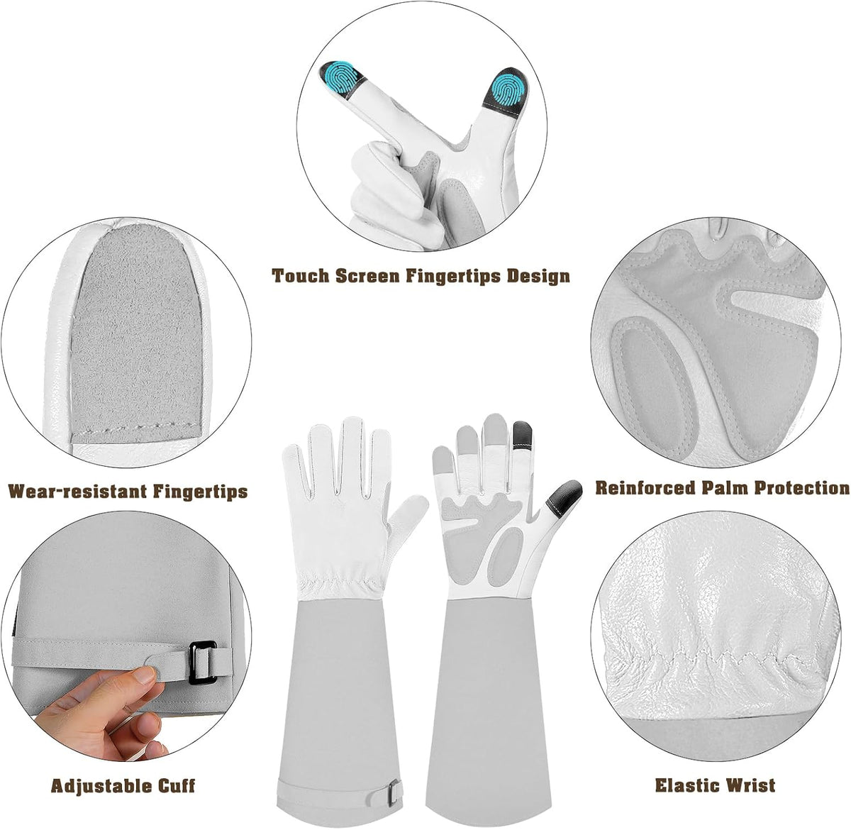 Gardening Gloves for Women Men, Long Thorn Proof Rose Pruning Glove