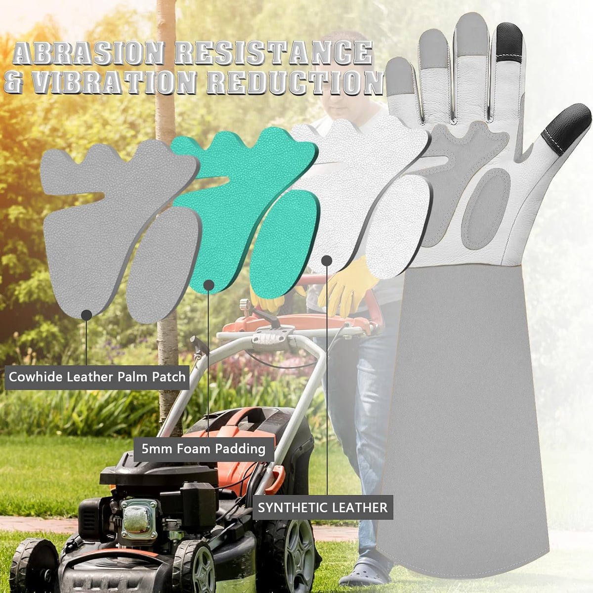 Gardening Gloves for Women Men, Long Thorn Proof Rose Pruning Glove
