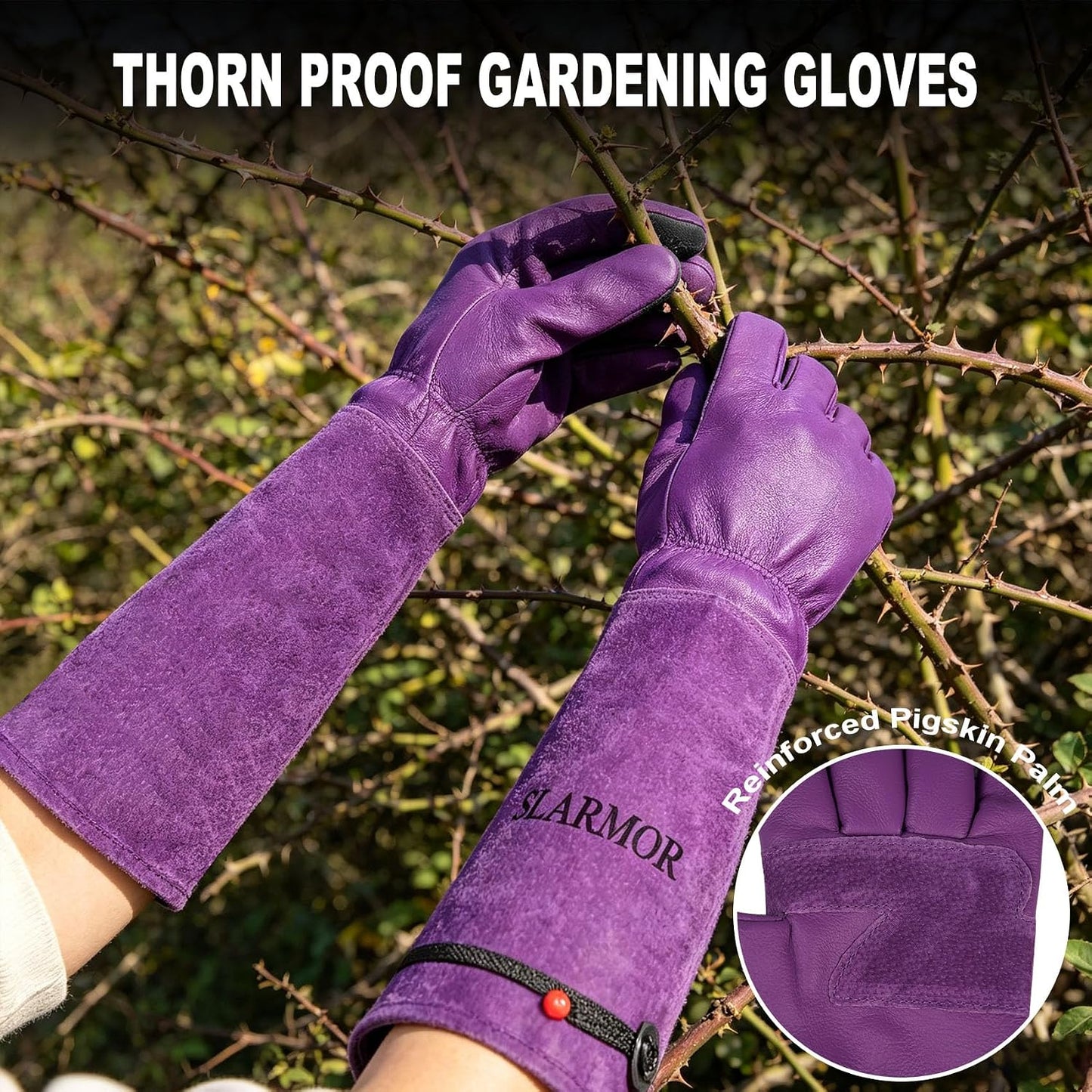 Gardening Gloves for Women Men, Long Thorn Proof Rose Pruning Glove