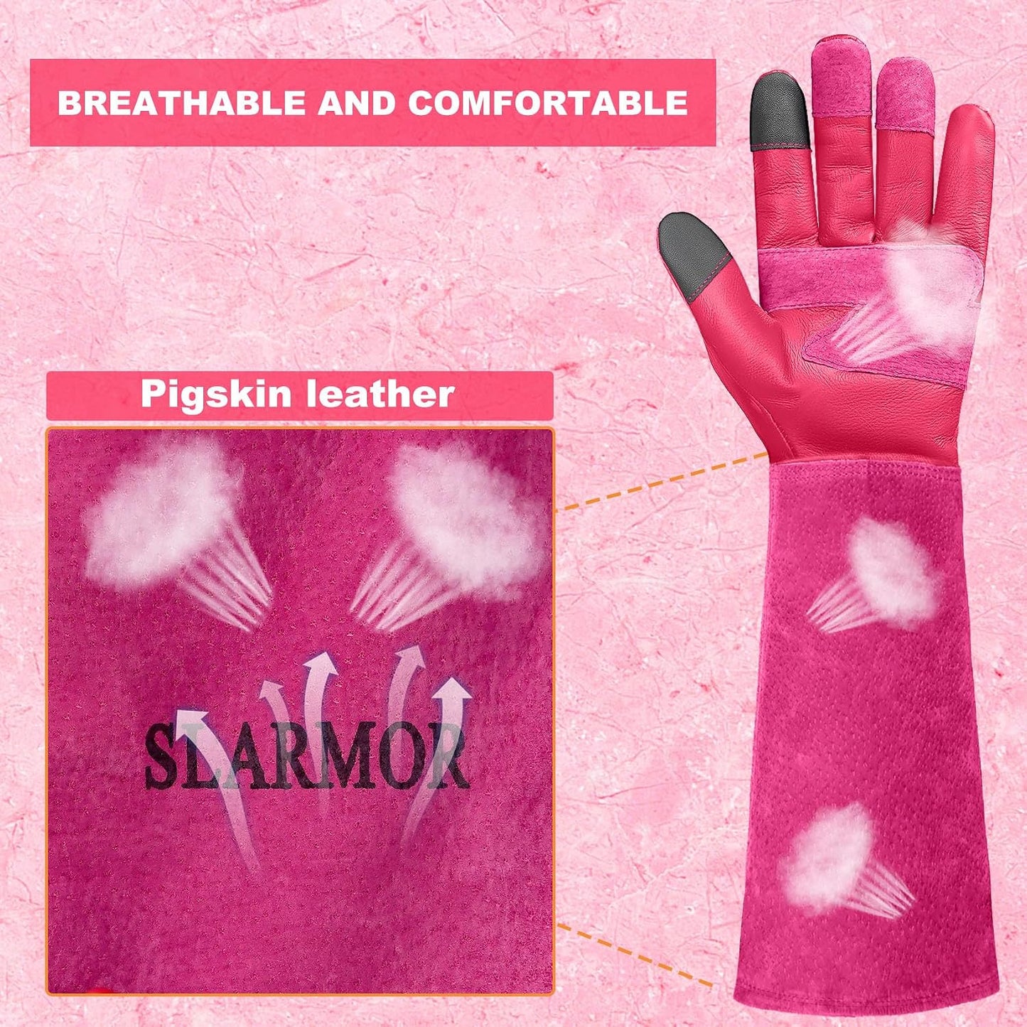 Gardening Gloves for Women Men, Long Thorn Proof Rose Pruning Glove