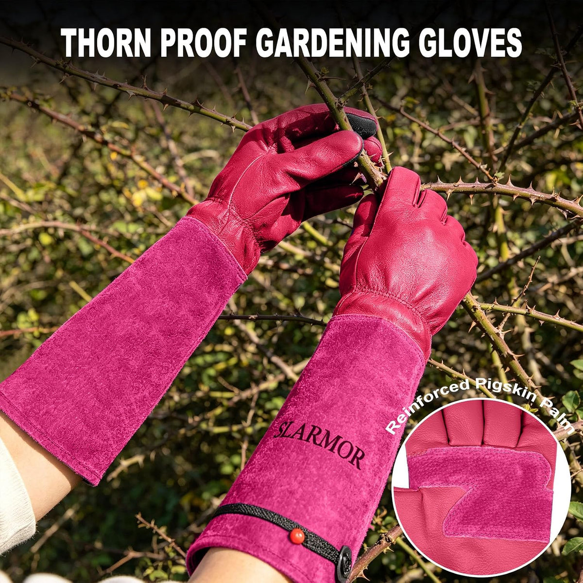 Gardening Gloves for Women Men, Long Thorn Proof Rose Pruning Glove