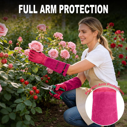 Gardening Gloves for Women Men, Long Thorn Proof Rose Pruning Glove
