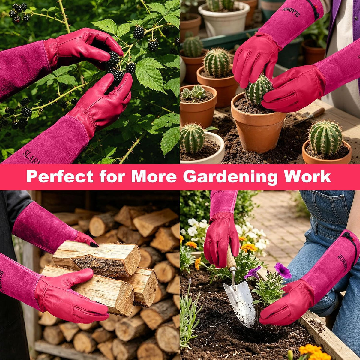 Gardening Gloves for Women Men, Long Thorn Proof Rose Pruning Glove