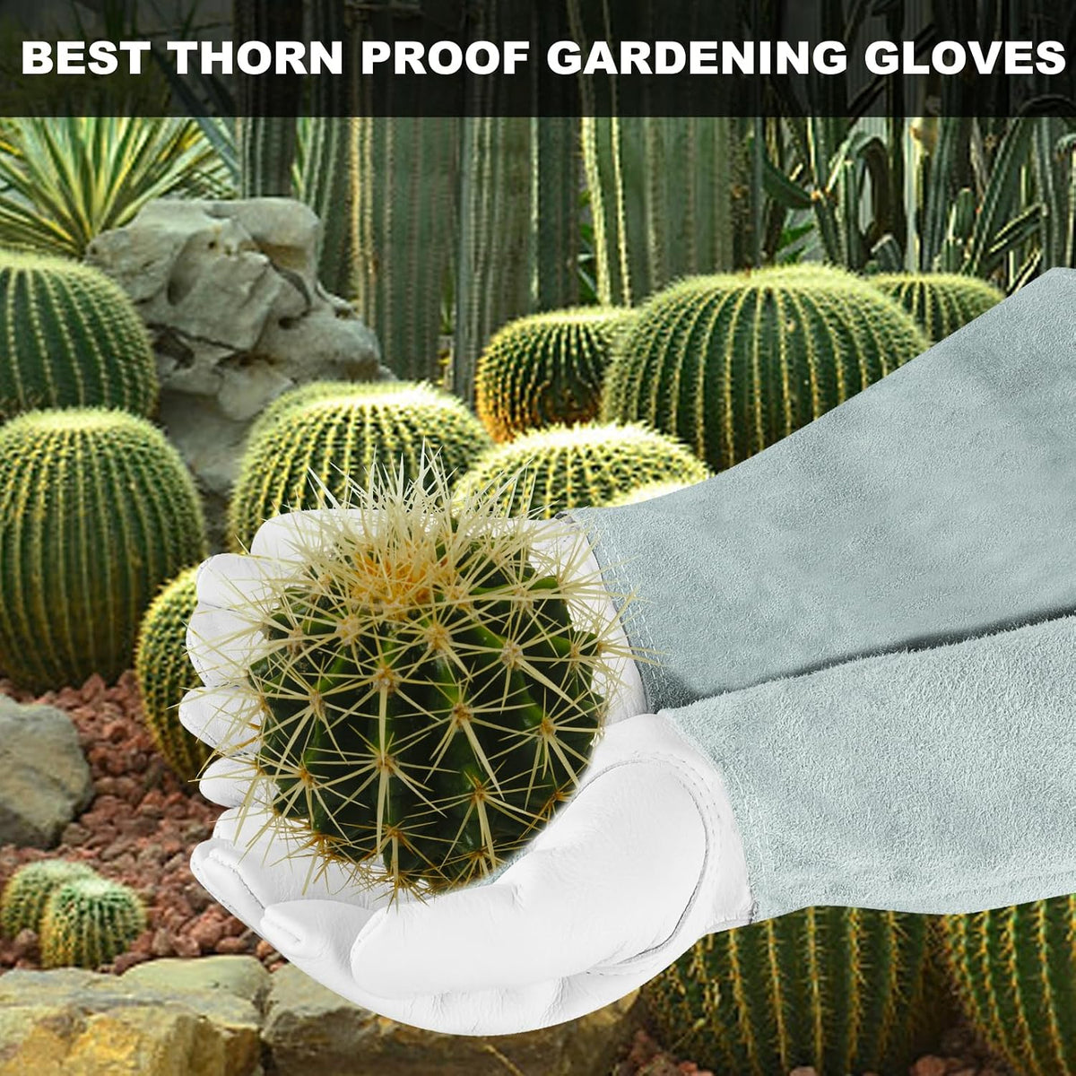 Gardening Gloves for Women Men, Long Thorn Proof Rose Pruning Glove