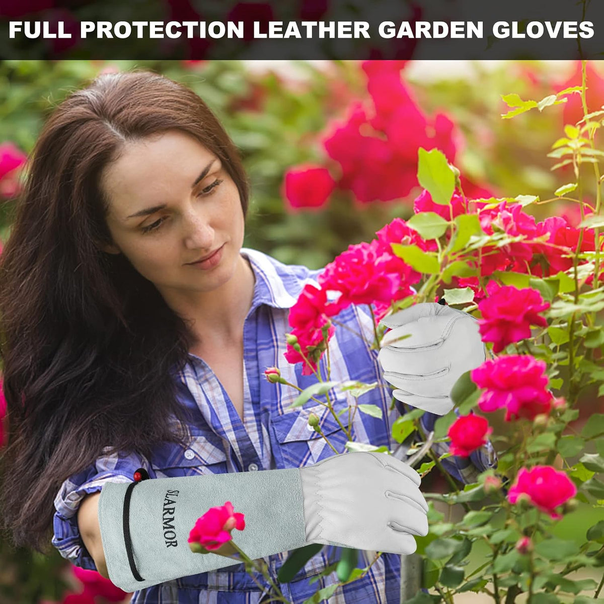 Gardening Gloves for Women Men, Long Thorn Proof Rose Pruning Glove