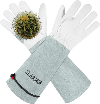 Gardening Gloves for Women Men, Long Thorn Proof Rose Pruning Glove