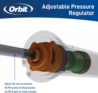 80330 2" Professional Series Adjustable Pressure-Regulating Spray Sprinkler Body with Brass 15' x 5' Center-Strip Pattern Nozzle