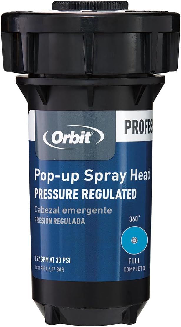 80330 2" Professional Series Adjustable Pressure-Regulating Spray Sprinkler Body with Brass 15' x 5' Center-Strip Pattern Nozzle