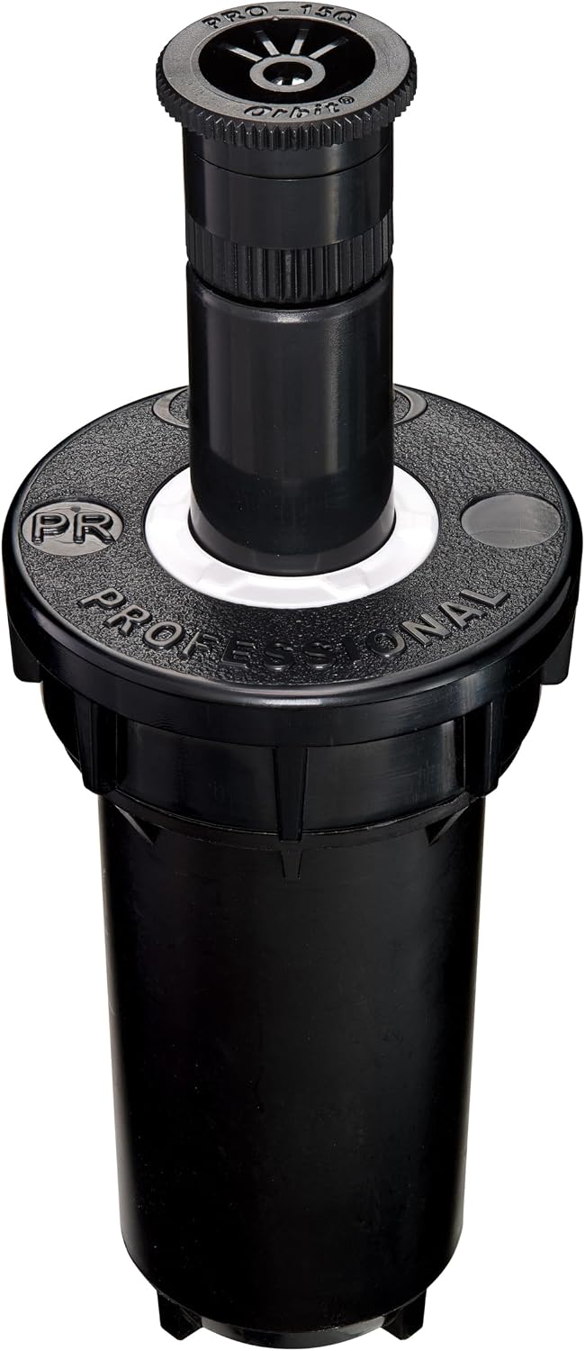 80330 2" Professional Series Adjustable Pressure-Regulating Spray Sprinkler Body with Brass 15' x 5' Center-Strip Pattern Nozzle