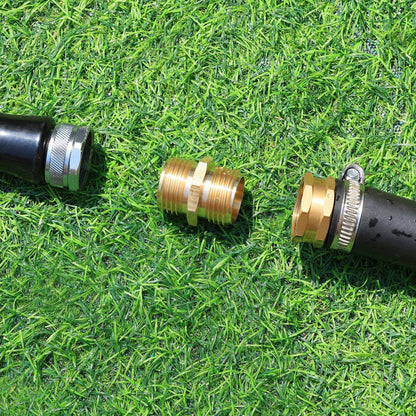 Solid brass Garden Hose Fittings Connectors Adapter Heavy Duty Brass Repair double male to male faucet leader coupler dual water hose connector(3/4" GHT Double Male) 2 Pcs