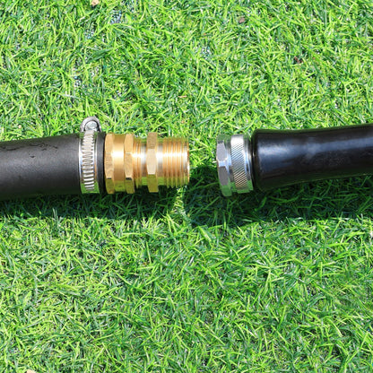 Solid brass Garden Hose Fittings Connectors Adapter Heavy Duty Brass Repair double male to male faucet leader coupler dual water hose connector(3/4" GHT Double Male) 2 Pcs
