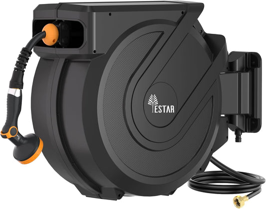 Retractable Hose Reel 5/8 in x100 ft， Wall Mounted Hose Reel