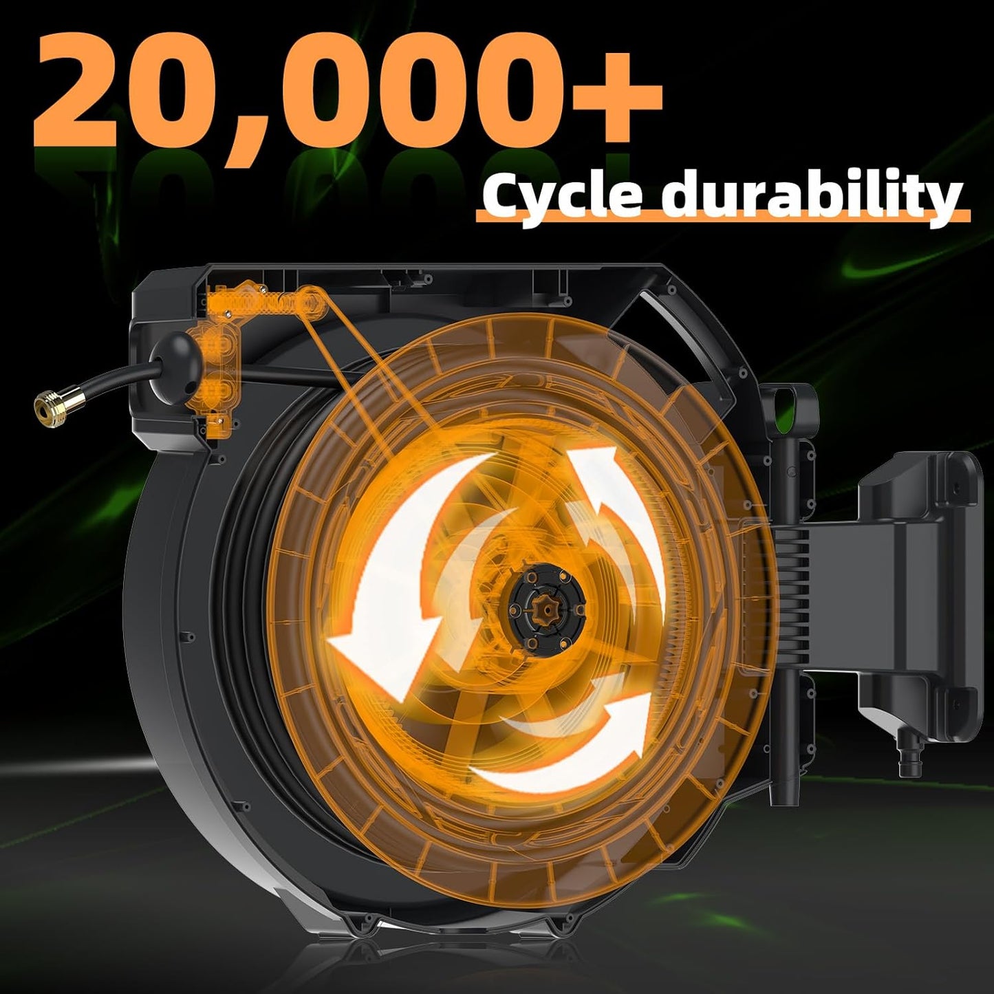 Retractable Hose Reel 5/8 in x100 ft， Wall Mounted Hose Reel