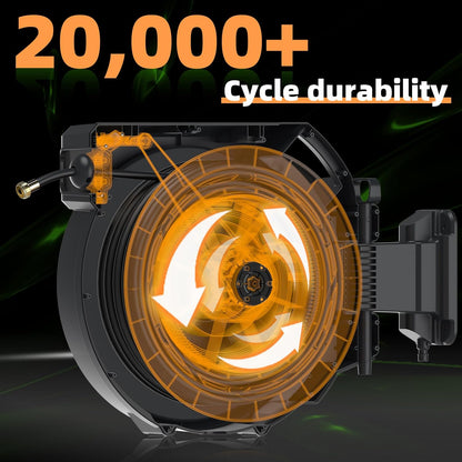 Retractable Hose Reel 5/8 in x100 ft， Wall Mounted Hose Reel