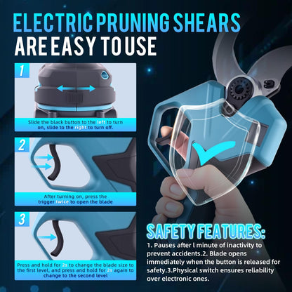 1.6" Brushless Electric Pruning Shears with 2x2.0Ah Battery