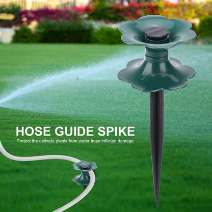 Garden Hose Guide Spikes, 4 Pack Hose Guide Garden Water Hoses Spike Garden Stakes Long Plastic Spike Plant Saver Tool for Plant Protection Yard Garden