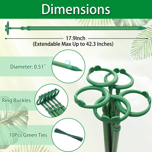 Extendable Plant Stakes,Length Scalable From17.9to42.3IN Plant SupportStake