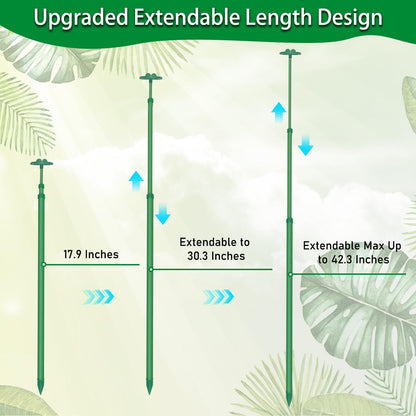 Extendable Plant Stakes,Length Scalable From17.9to42.3IN Plant SupportStake