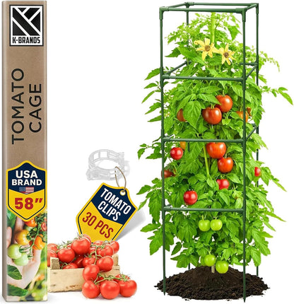 3 Pack 41" Square Tomato Cages for Garden - Large Tomato Trellis Stakes