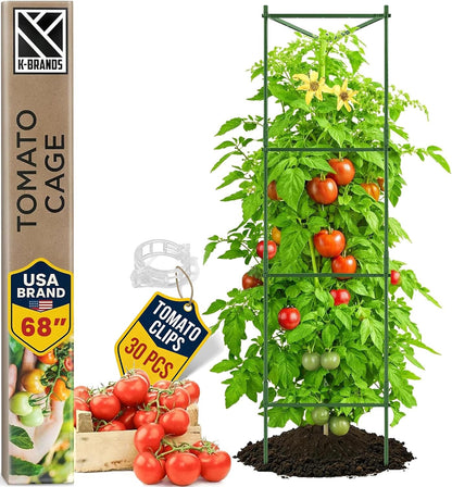 3 Pack 41" Square Tomato Cages for Garden - Large Tomato Trellis Stakes