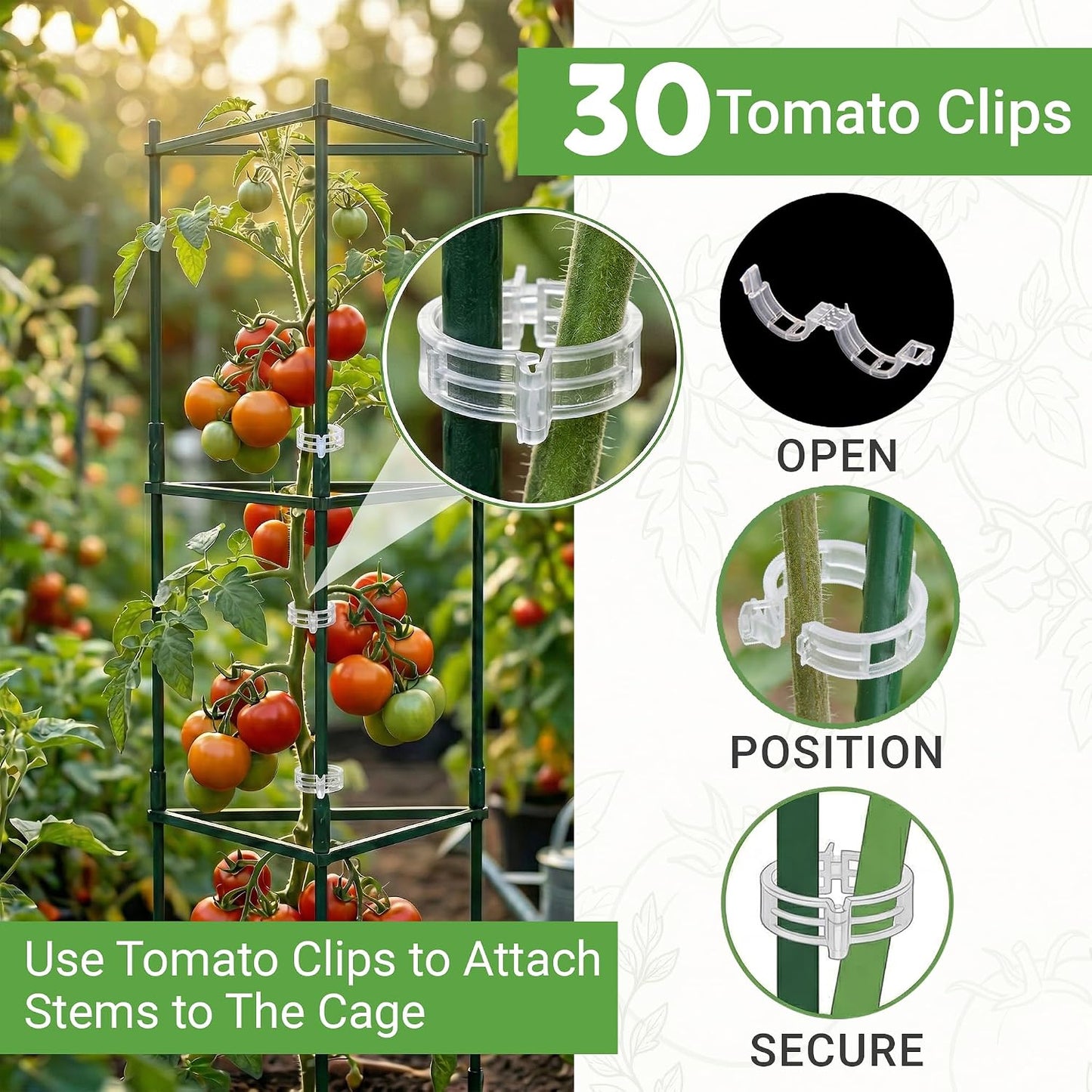 3 Pack 41" Square Tomato Cages for Garden - Large Tomato Trellis Stakes